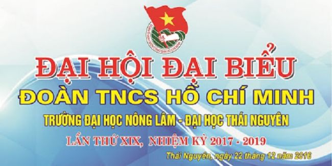 Băng rôn đại biểu Đoàn TNCS Hồ Chí Minh - Đại học Thái Nguyên