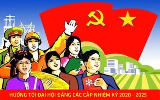 Băng rôn tuyên truyền về đại hội Đảng các cấp 2020-2025