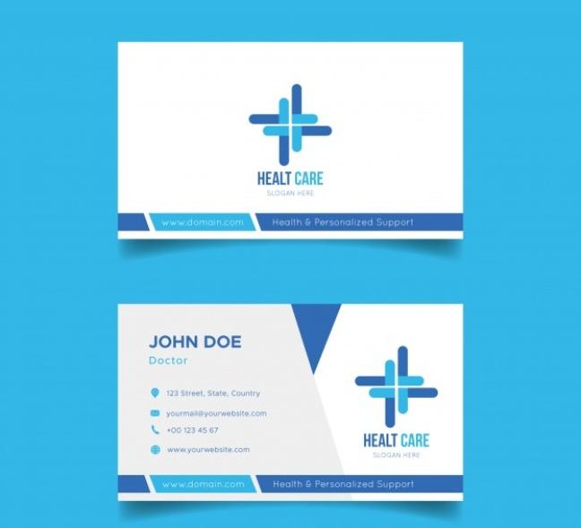 Name card bác sĩ có biểu tượng hình chữ thập đỏ đầy ấn tượng