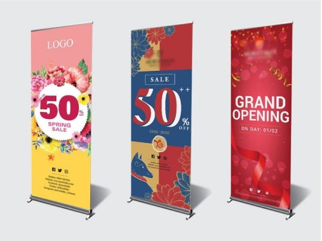 Standee khai trương của showroom Lộc Phúc Tân Định