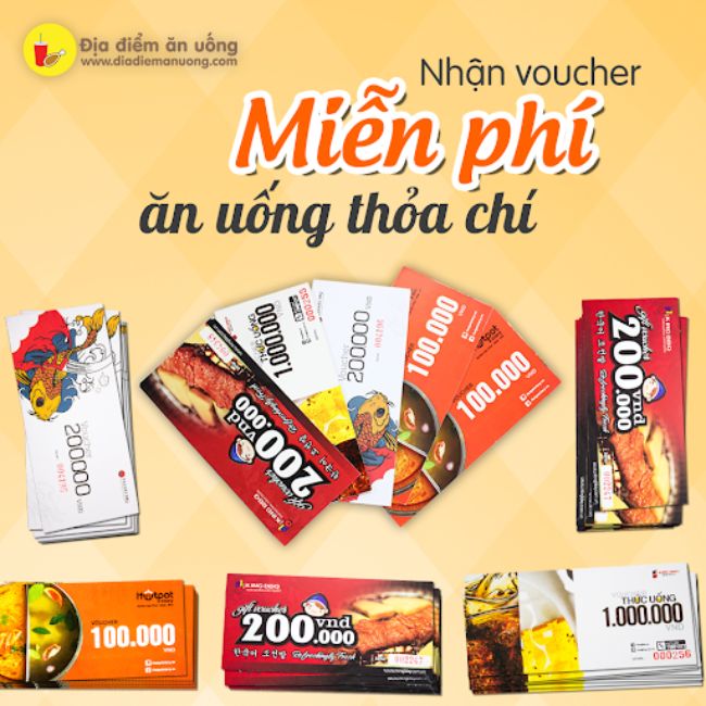 Mẫu voucher miễn phí của Địa điểm ăn uống