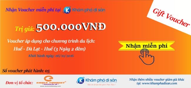 Mẫu voucher miễn phí của Khám phá di sản